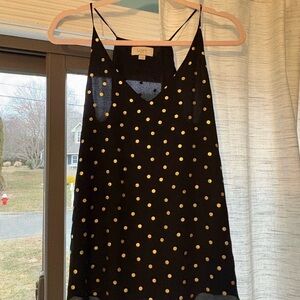 LOFT Black Cami with Gold Polka Dots